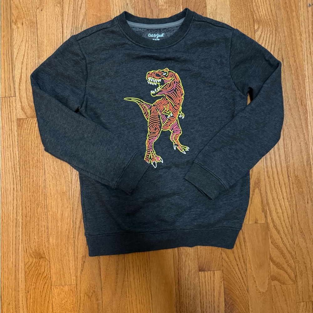 NWOT Cat & Jack Charcoal Sweatshirt with Dinosaur Design
